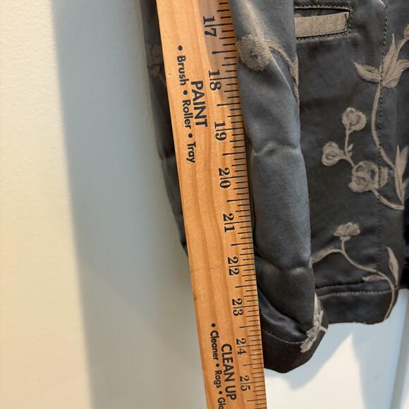 Hache Jacket Women 46 US 10 Gray Floral Jacquard Mandarin Collar Made in Italy - Picture 9 of 15